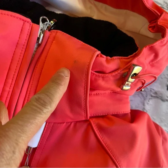 Nils Ski Snowboard Winter Jacket Womens 8 Coral Powder Skirt Removable Hood Zip - Picture 8 of 16